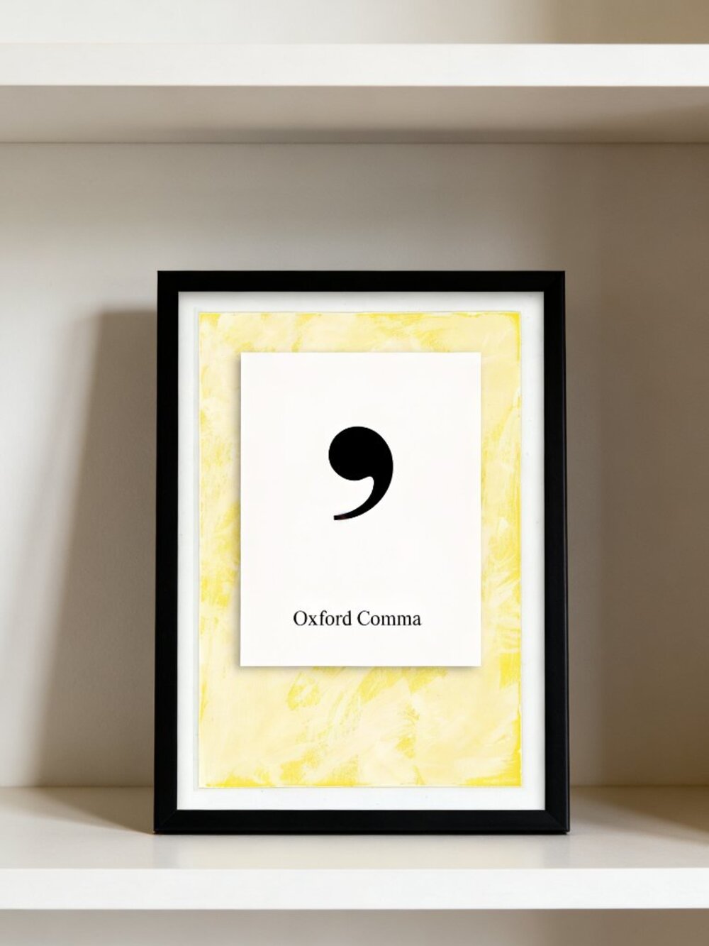 Oxford Comma Bookshelf Display Artwork Authors Teachers Gift